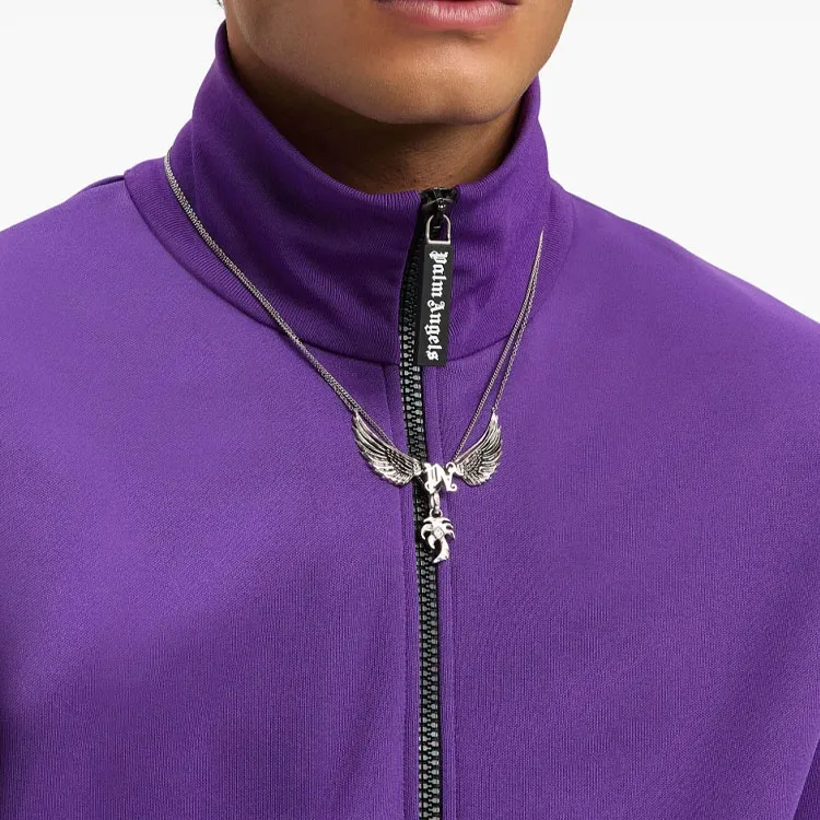 PALM ANGELS Curved Logo Printed Track Jacket-5