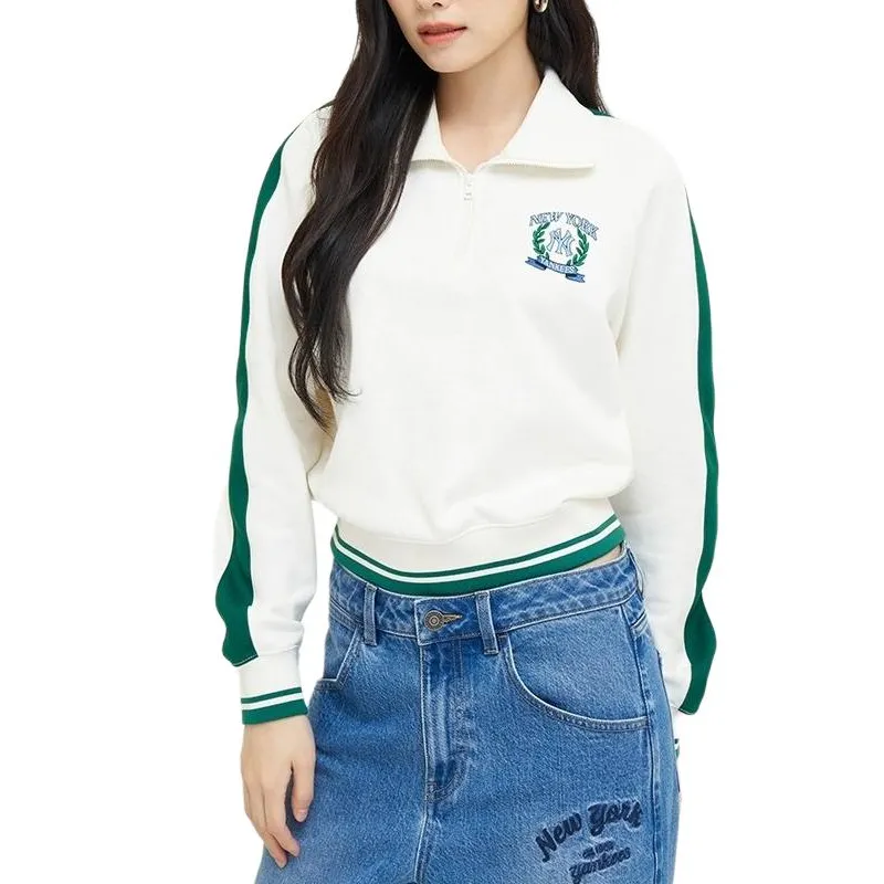 MLB New York Yankees Varsity Sportive New York Yankees Sweatshirts Sweatshirt Women's Cream-2