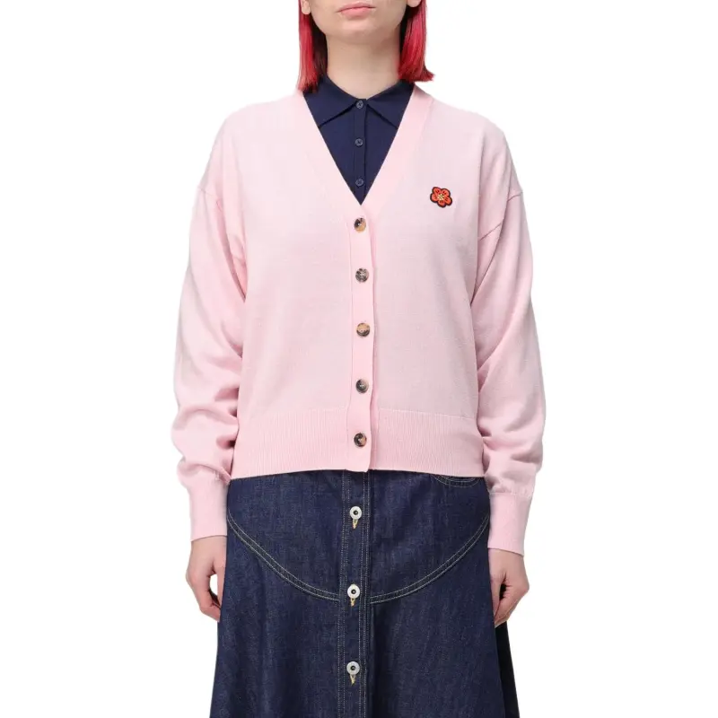 KENZO Boke Flower Embroidered V Neck Cardigan-2