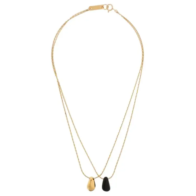 ISABEL MARANT Brass, Stones, Fabric Necklaces Women's Gold-1