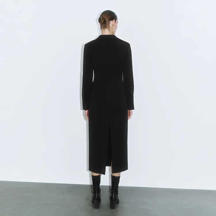URBAN REVIVO Long Sleeved Dress Women's Black-2