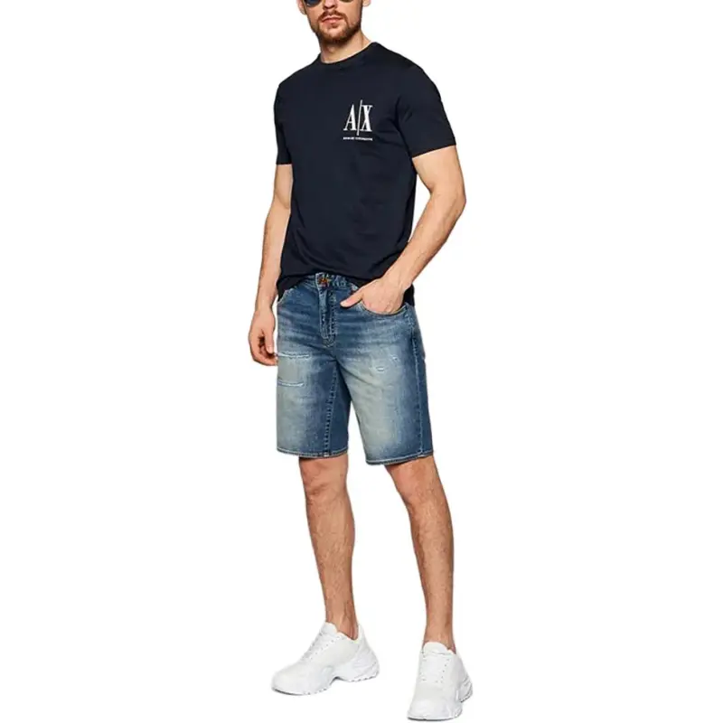 ARMANI EXCHANGE Logo Embroidered Crewneck T Shirt-4