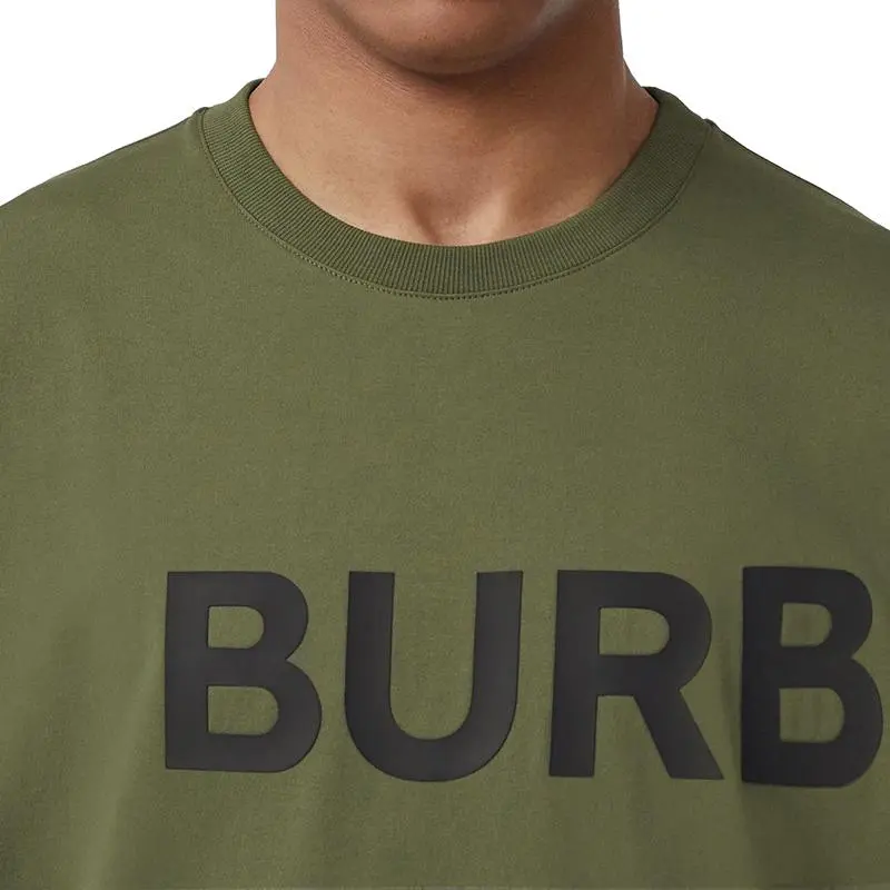 Burberry Horseferry Print Cotton Oversized T-shirt Olive/Black-4