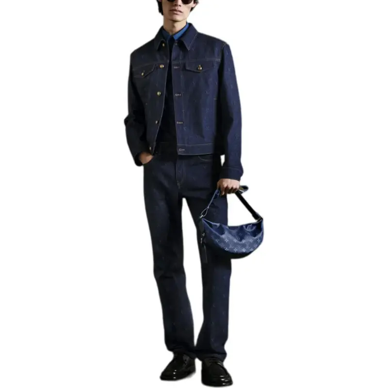 LOUIS VUITTON Lv Blason Embroidered Denim Blouson-3