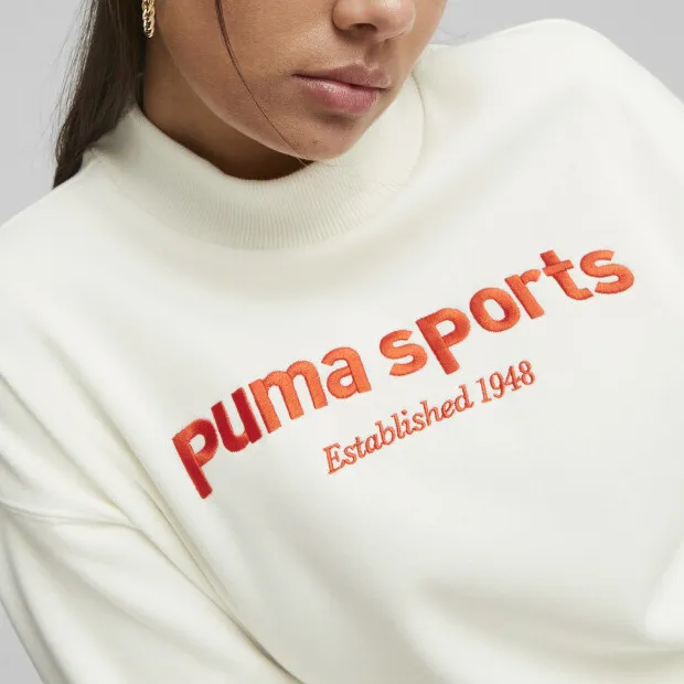 PUMA TEAM Crew Fleece Sweatshirt Women's White-4