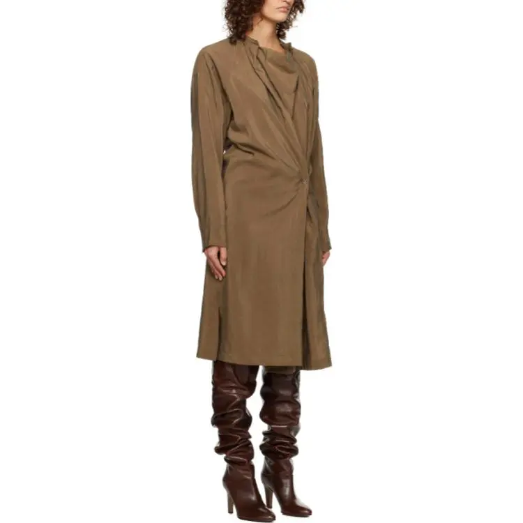 Lemaire Long Sleeved Dress Women's Tawny-2