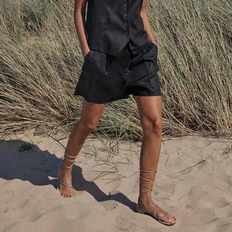 ZARA Casual Shorts Women's Black-4