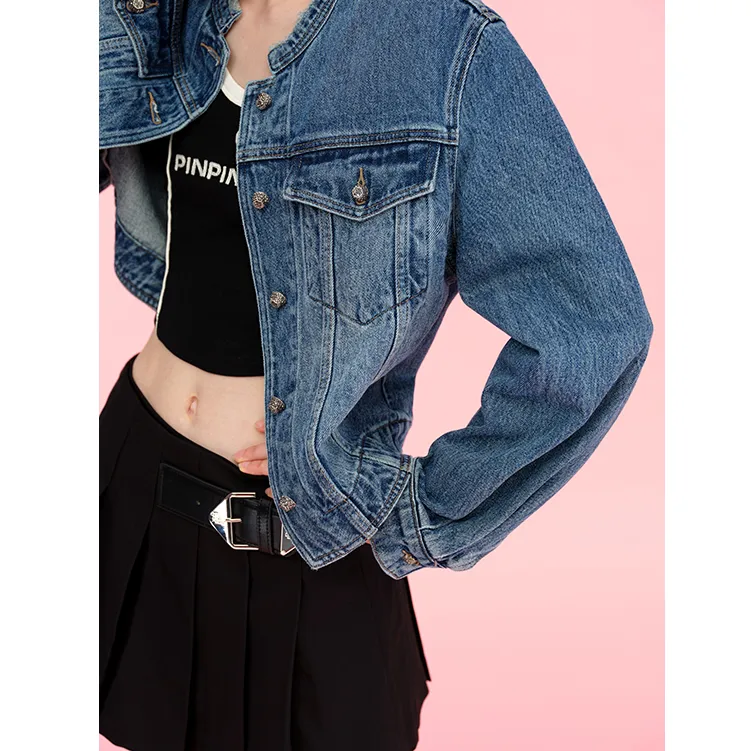 PP Denim Jackets Women's Blue-2