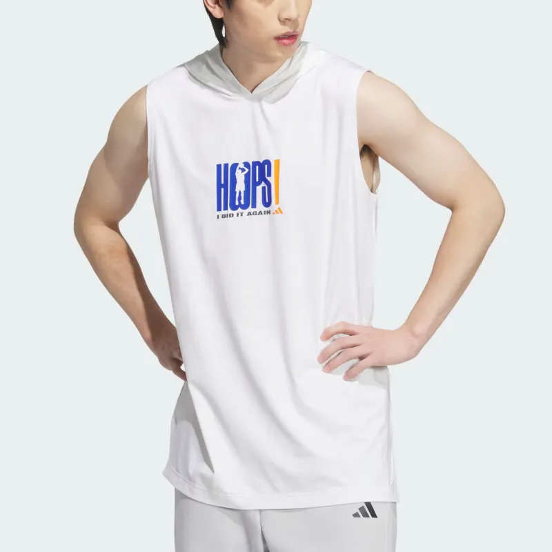 Adidas BASKETBALLHooded Basketball Jersey Unisex White-2