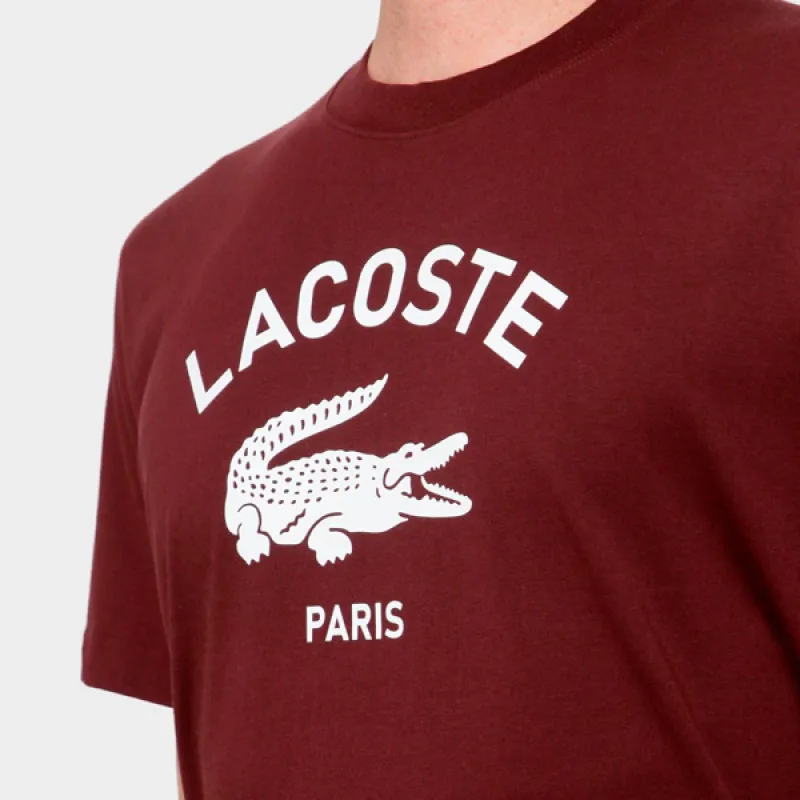 LACOSTE T Shirts Men Bordeaux-3