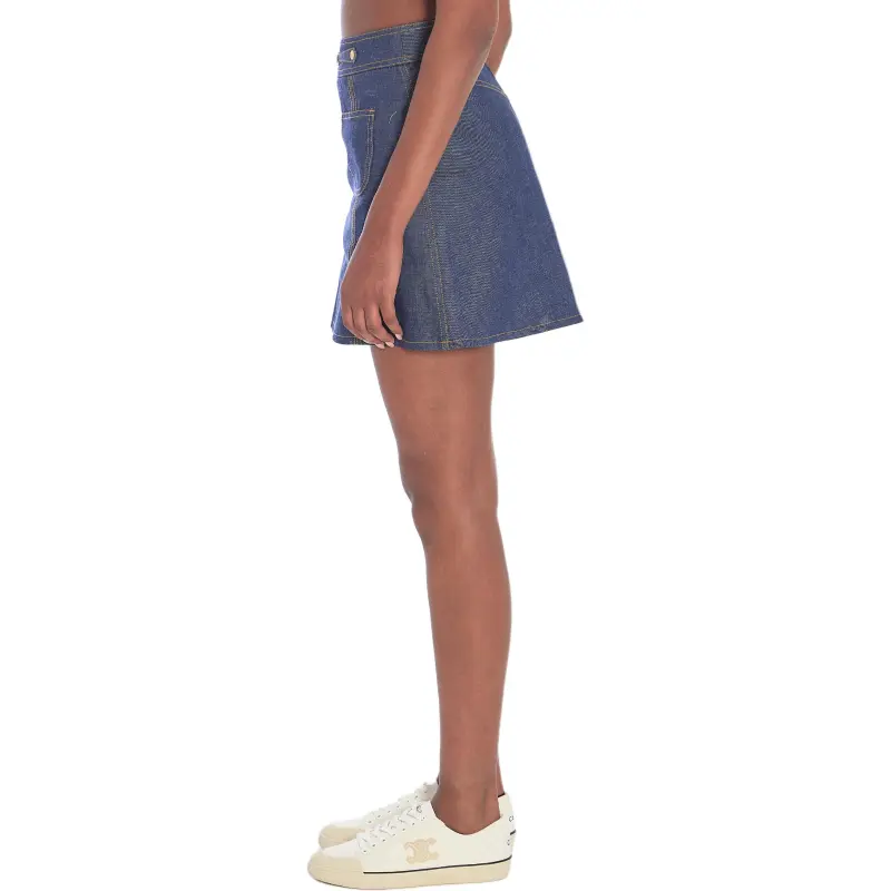 CELINE Denim Short Skirts Women's Blue-3