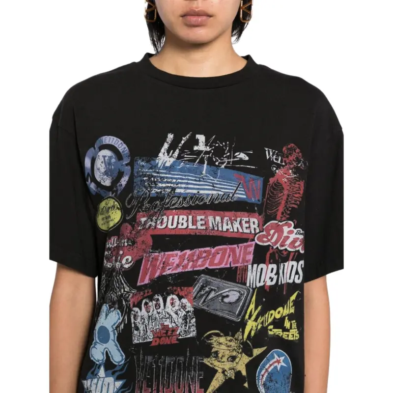 WE11DONE Collage T shirt-4