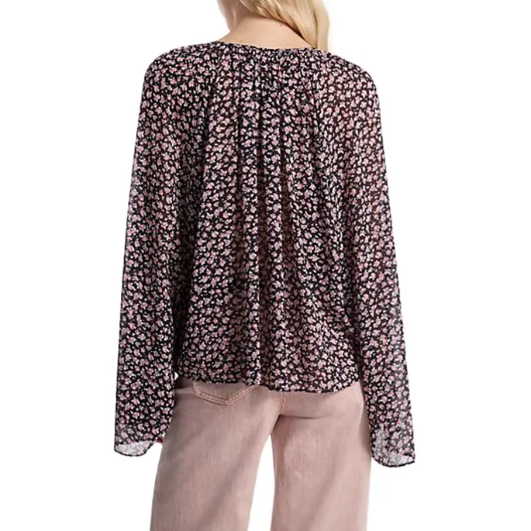 MICHAEL KORS Floral Georgette Flared Sleeve Blouse-1