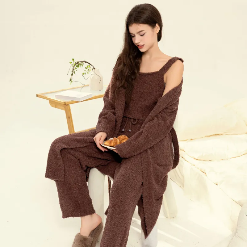 WANANNI Pajama Set Women's Dark Brown-4