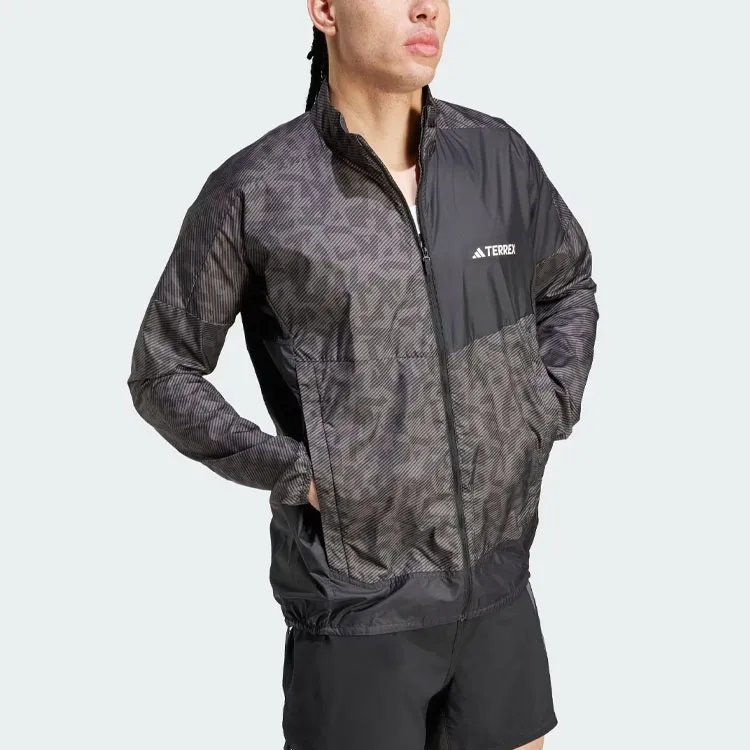 Adidas Terrex Trail Running Windbreaker Jackets Coats Men's Charcoal-3