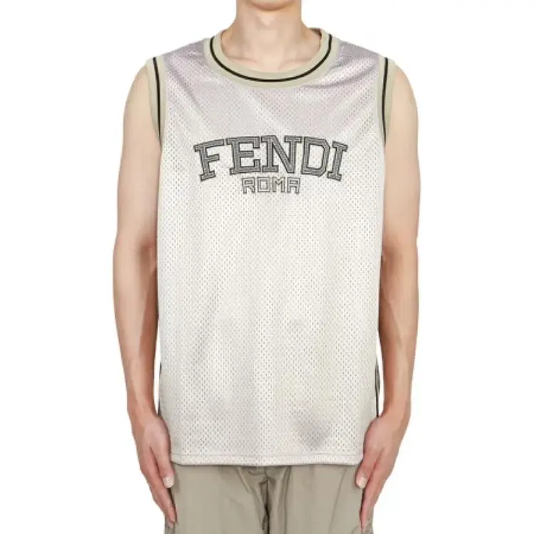 FENDI Tank Tops Men Gray-2
