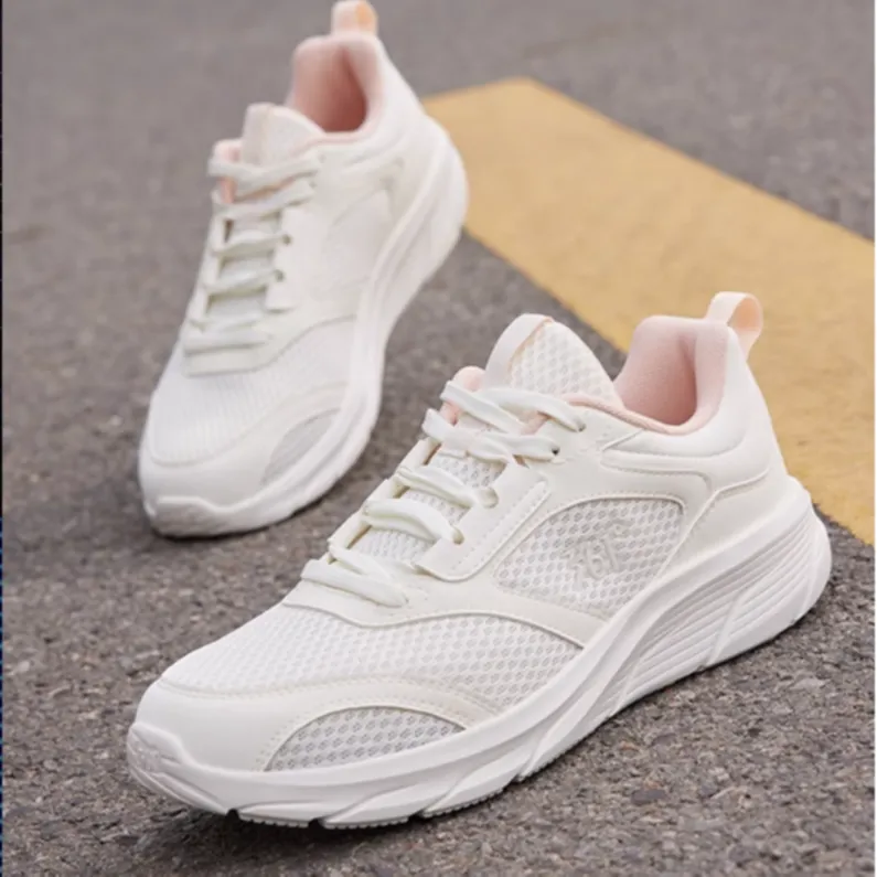 361° Cushioning Anti-Slip And Wear-Resistant Low-Top Running Shoes Women's White Pink-2
