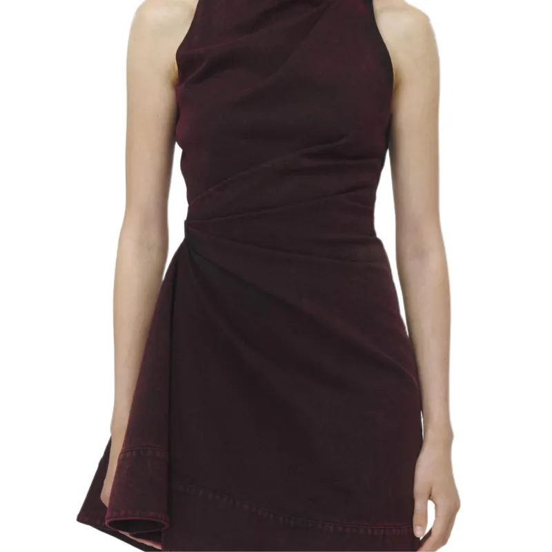 Alexander McQueen Overdyed Denim Mini Dress-6