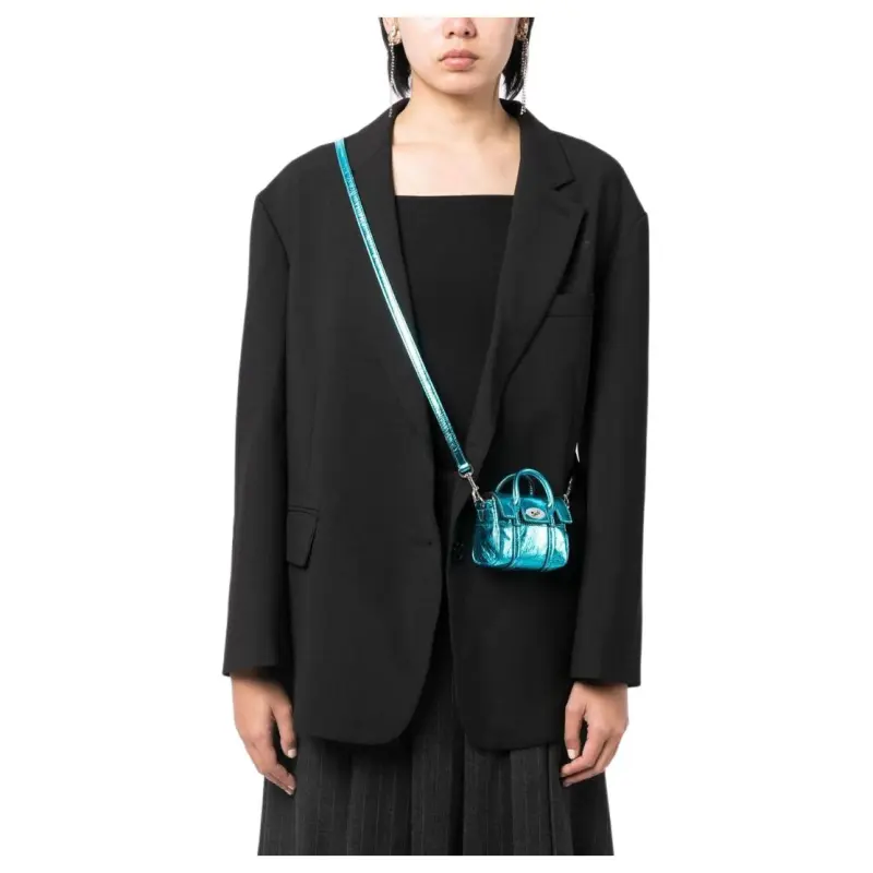 Mulberry Bayswater Cow Leather Handbag Crossbody Bag Shoulder Bag Regular Women's Blue-5