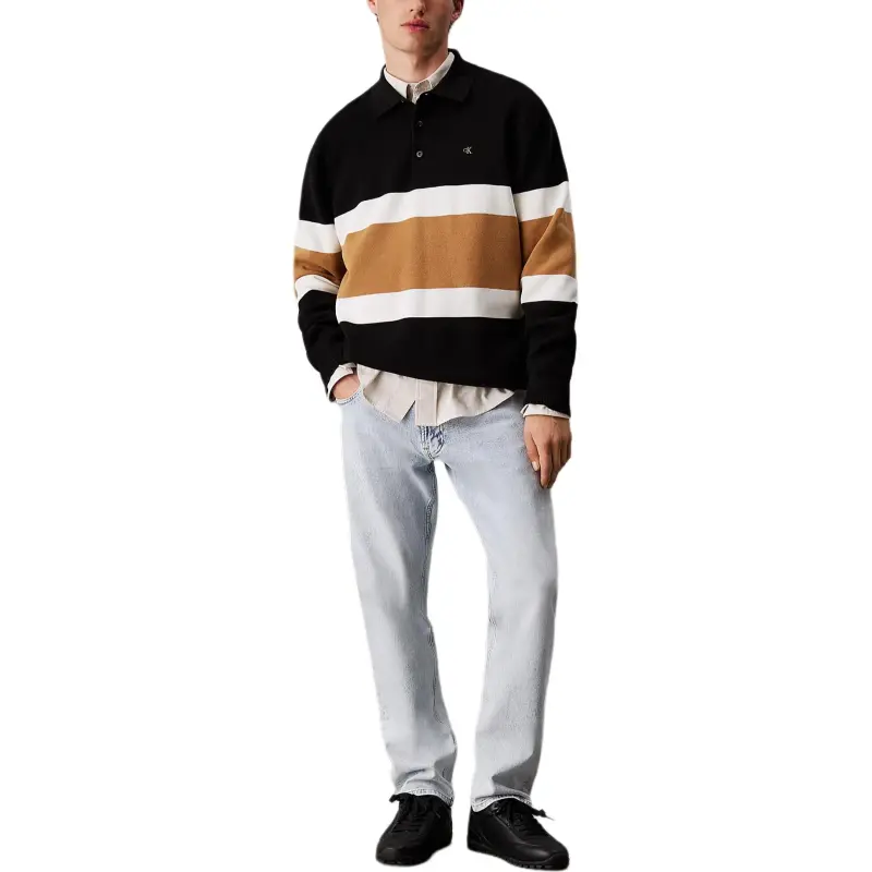CALVIN KLEIN Polo Shirt Europe Version Men's Black-1