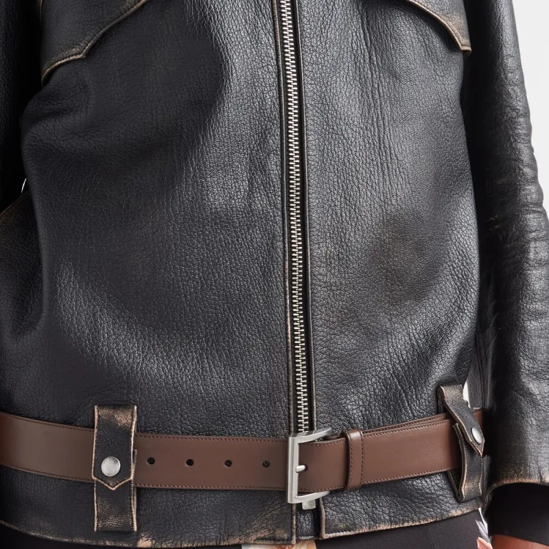 PRADA Zipped Belted Jacket-4
