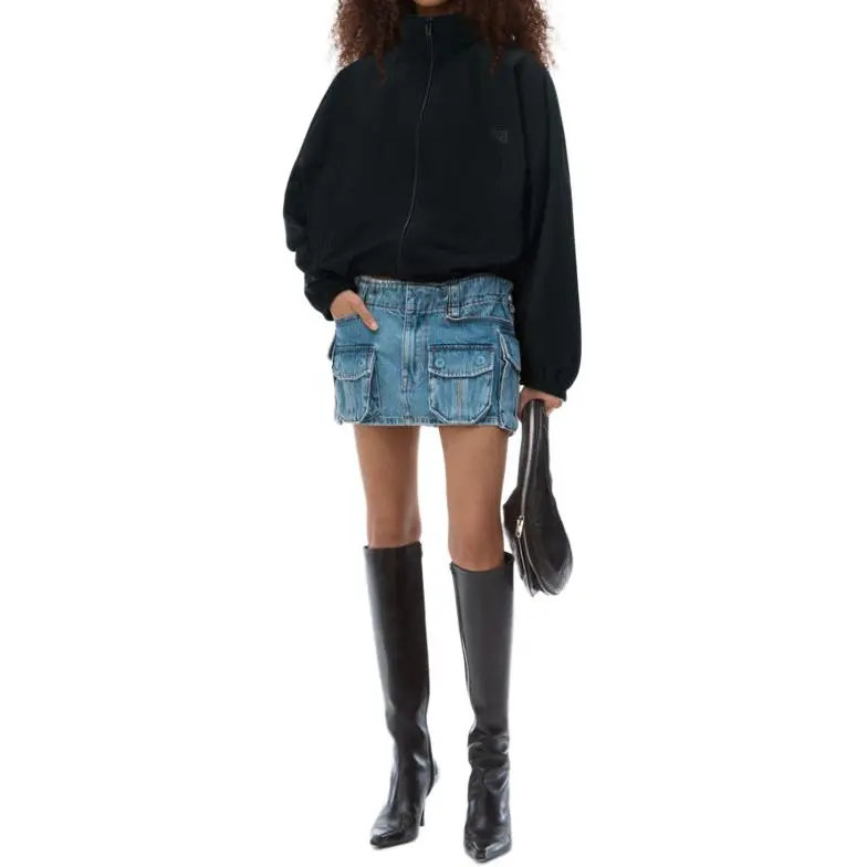 Alexander Wang Coaches Wang Puff Logo Track Jacket Black-4