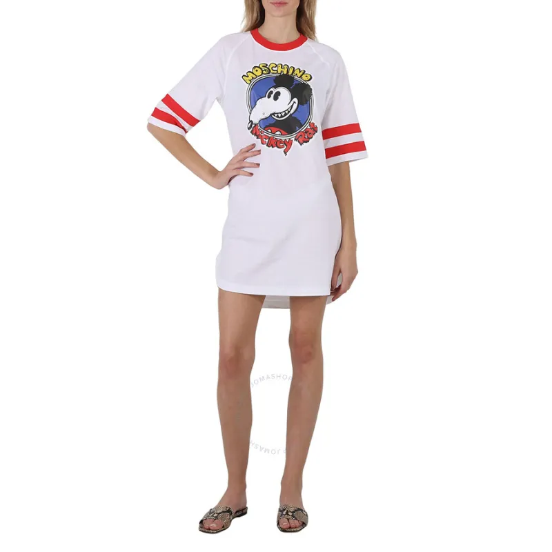 MOSCHINO Short Sleeved Dresses Women's White-3