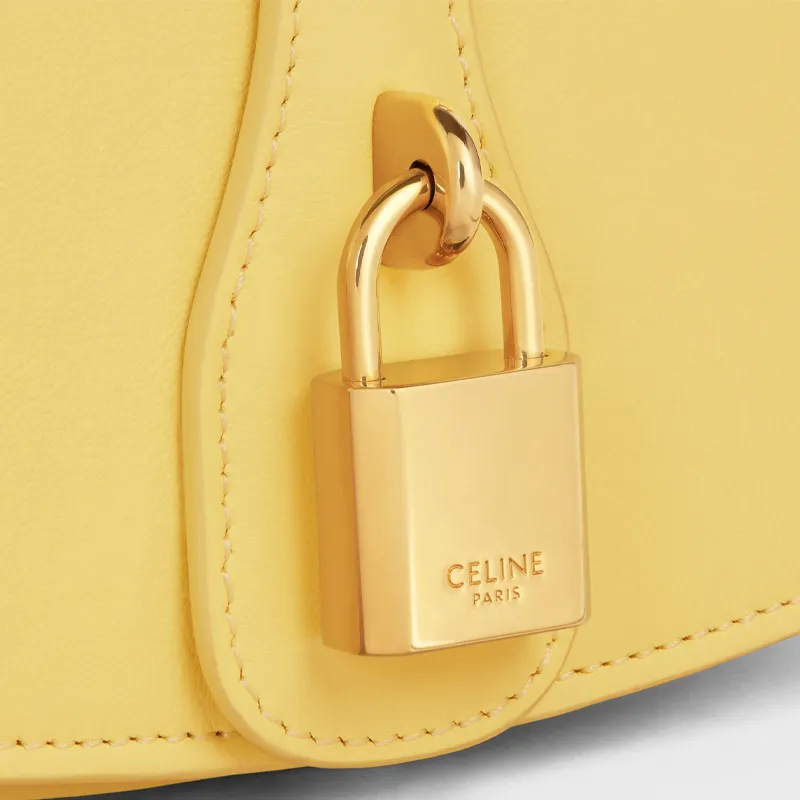 CELINE Smooth Cow Leather Baguette Bag, Shoulder Bag, Crossbody Bag, Handbag Mini Women's Beech/Bright Yellow-4