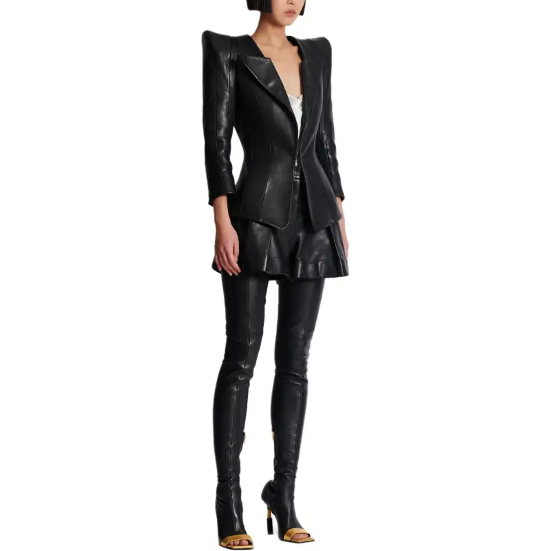 BALMAIN Lambskin Fitted Jacket-5