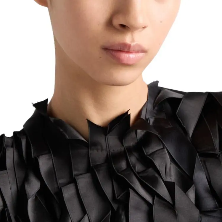 PRADA Fringed Detailed Sleeveless Mini Dress-3