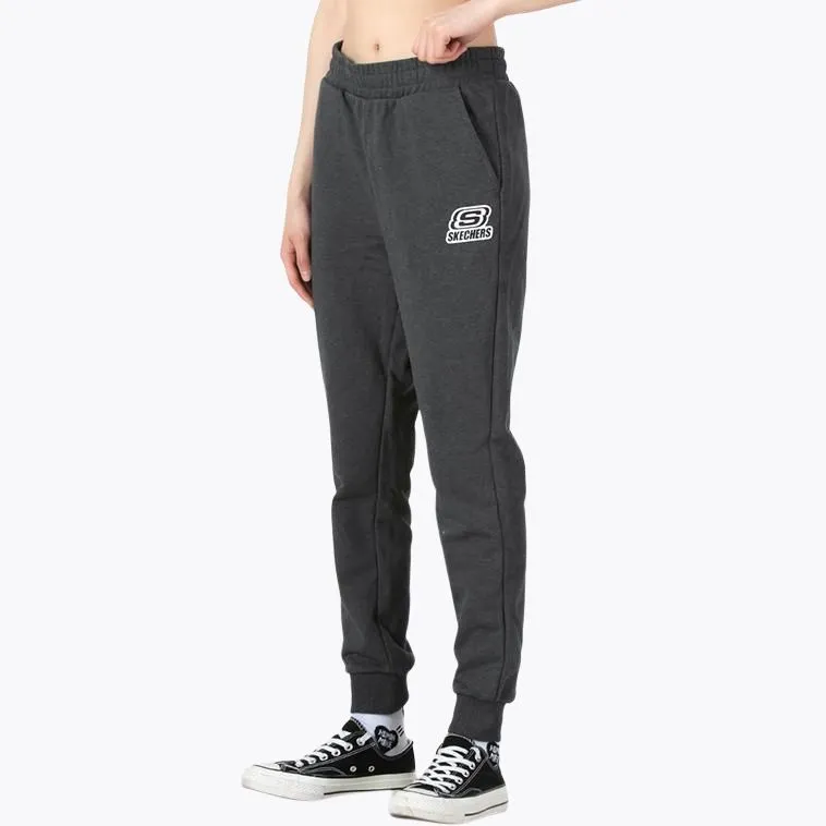 Skechers Sports Lifestyle Collection Basic Casual Collection Knitted Sports Pants Women's Dark Heather Gray-3
