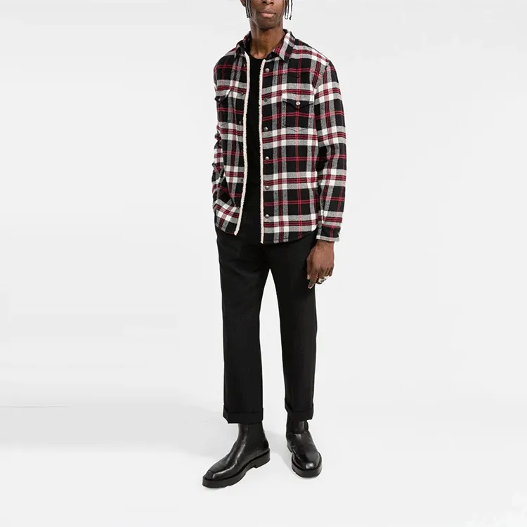SAINT LAURENT Checked Vintage Sherling Shirt-1