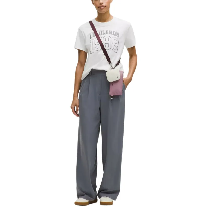 Lululemon Nylon Shoulder Bag, Crossbody Bag Regular Women's Purple & Ivory White-3