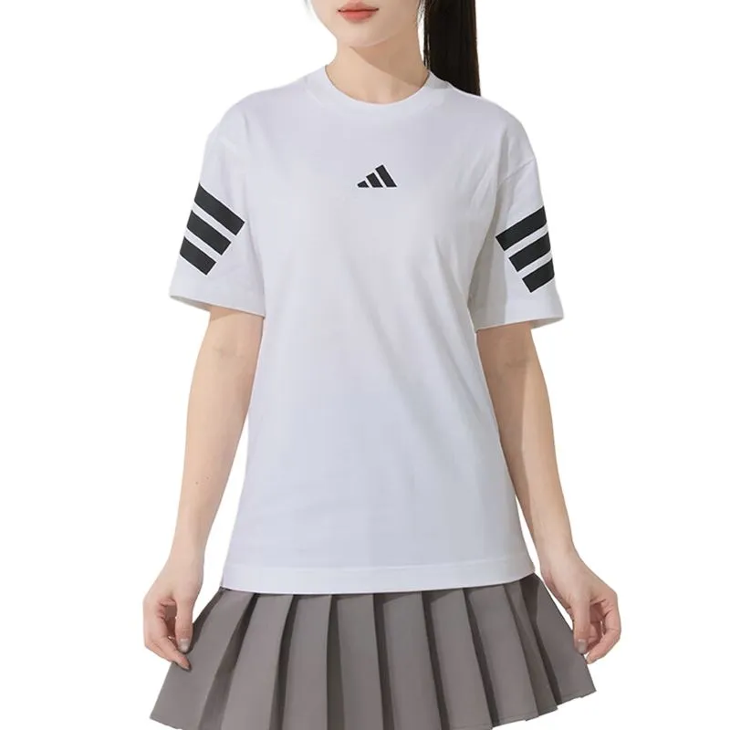Adidas Drop Shoulder Sleeve T Shirt Women's White-1