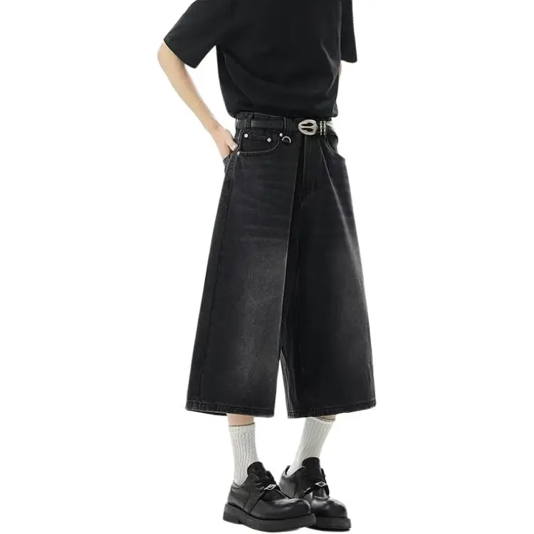 MGXEK Denim Shorts Unisex Black-1