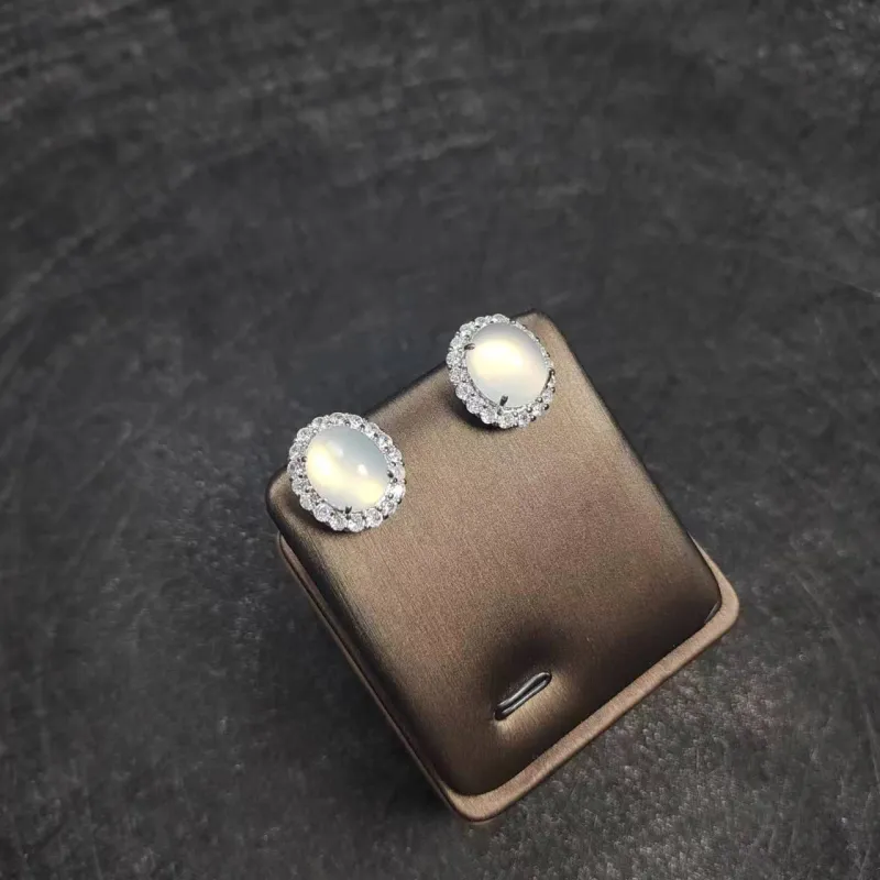 JUNWEN Chalcedony Stud Earrings Women's-4