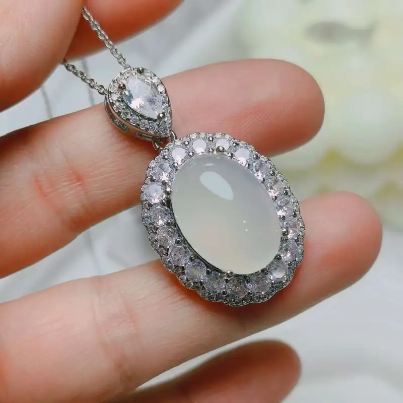 Gifts Chalcedony Necklaces Unisex-7