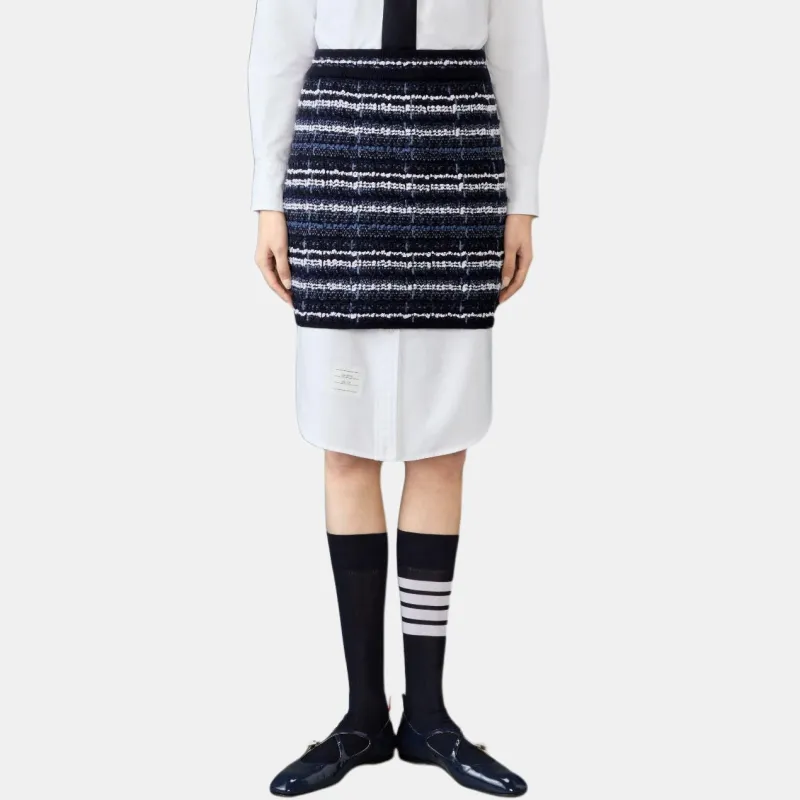 THOM BROWNE Tweed Mini Skirt-2