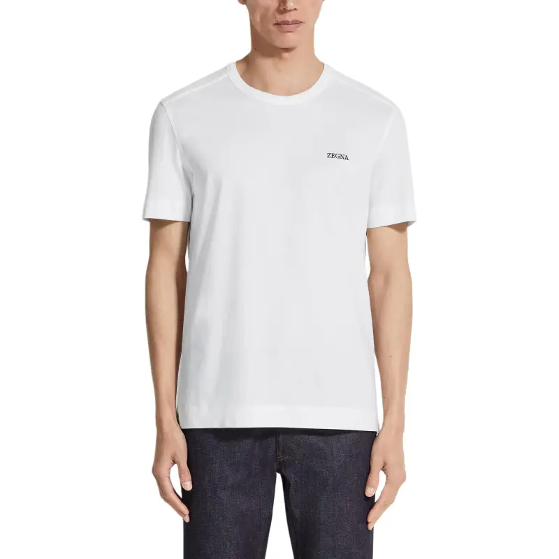 Zzegna Logo Embroidered Crewneck T Shirt-1
