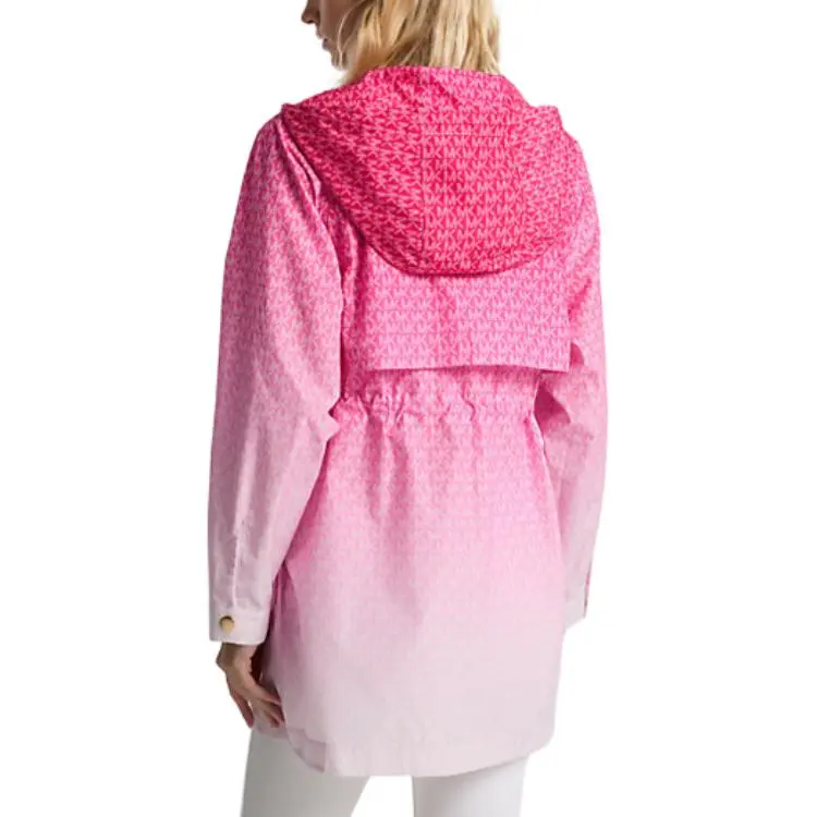 MICHAEL KORS Ombré Logo Print Ciré Anorak-1