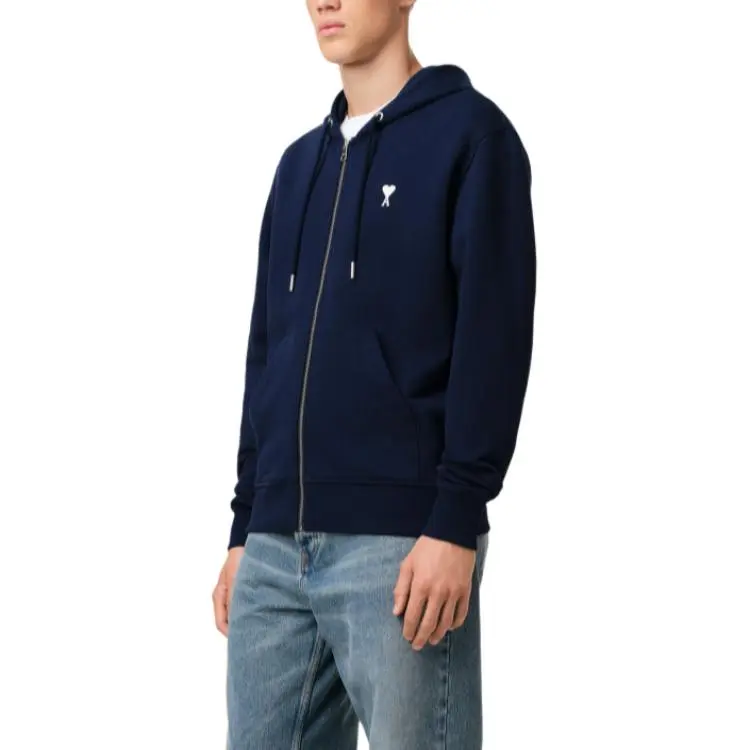 AMIPARIS Paris Ami De Coeur Logo Embroidered Zipped Hoodie-3