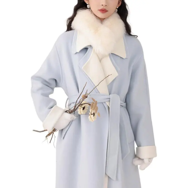 Alxnan Coats Women's Sky Blue-2
