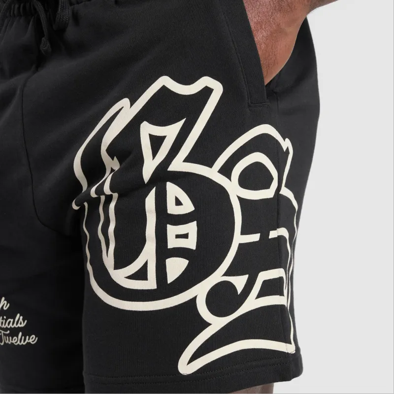 GYMSHARK Varsity Graphic Casual Shorts Men's Black-3