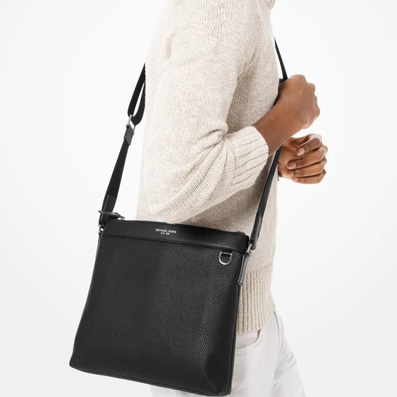 MICHAEL KORS Greyson Cow Leather Crossbody Bag Shoulder Bag Men's Black-3