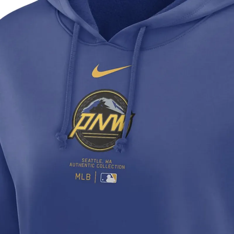 Nike Seattle Mariners Authentic Collection City Connect Practice Women's Nike Dri FIT Mlb Pullover Hoodie-2