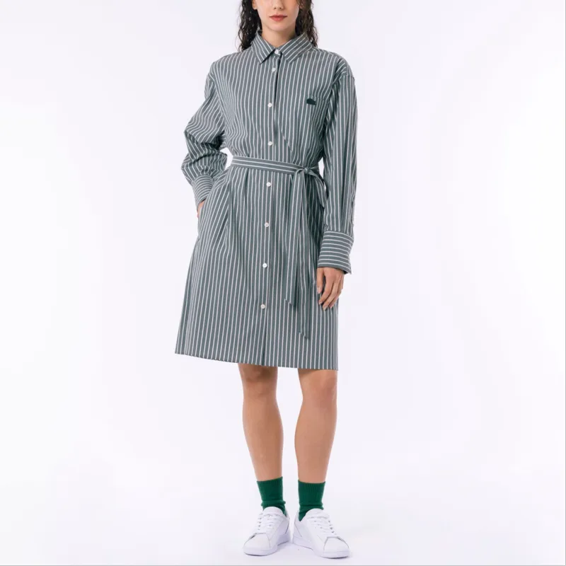 LACOSTE Long Sleeved Dress Women's Green-2
