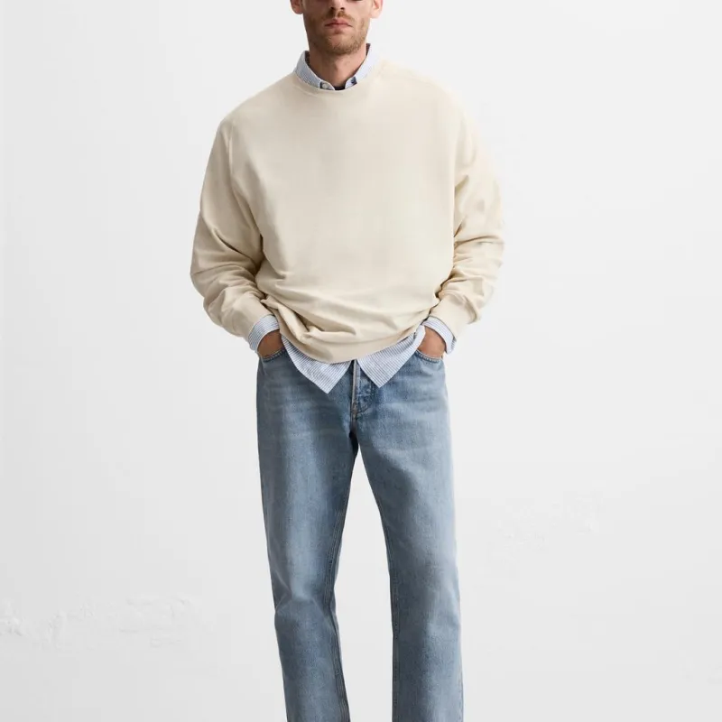 ZARA Sweatshirt Men's Raw White-2
