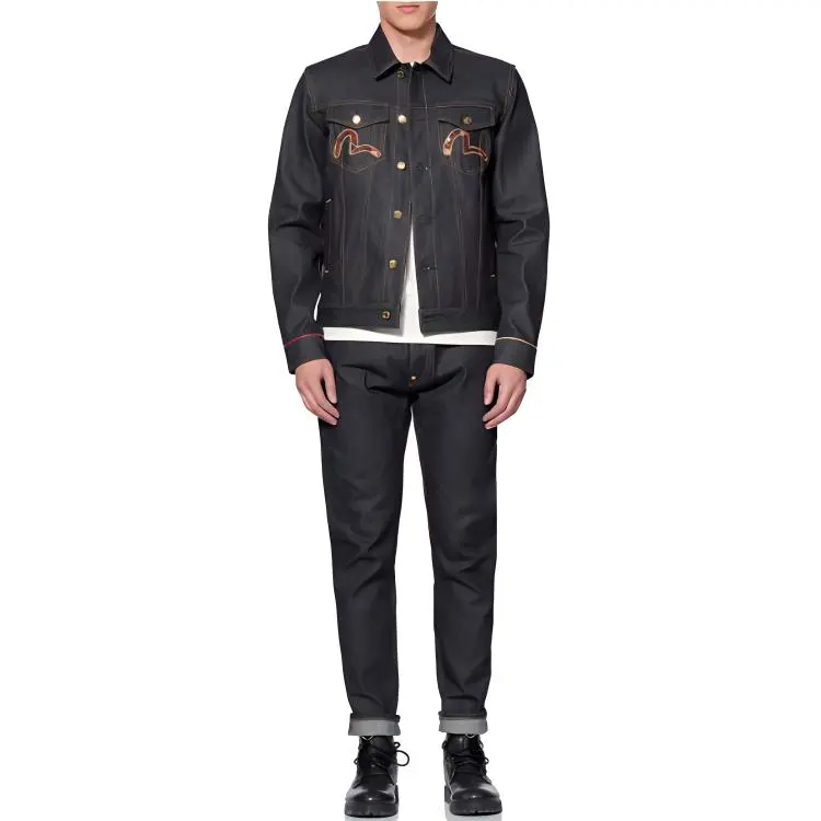 EVISU Denim Jackets Men Black-2