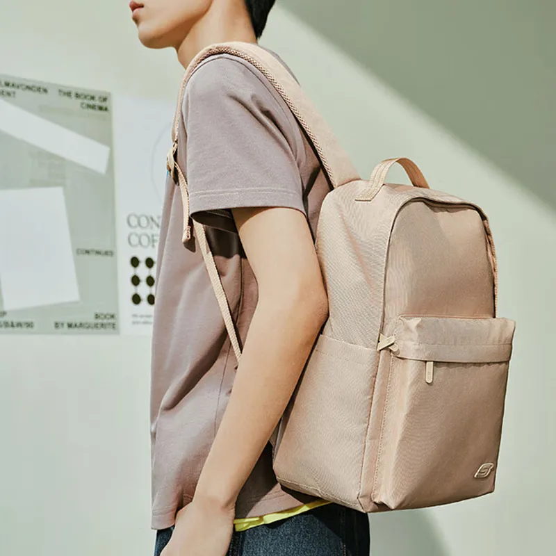 Skechers Fabric Backpack Large Size Unisex Light Brown Gray-4