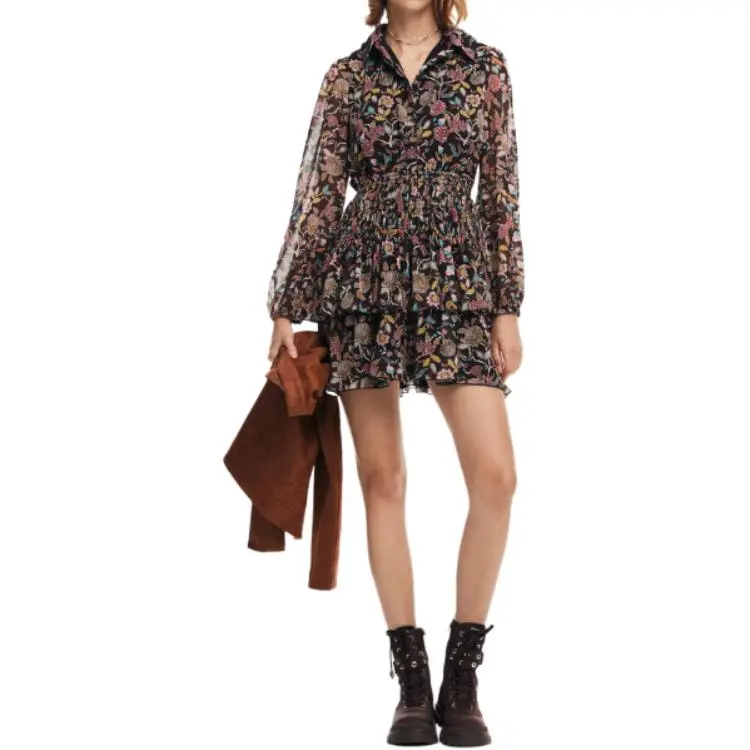 Desigual Long Sleeved Dress Women's Multicolor-1